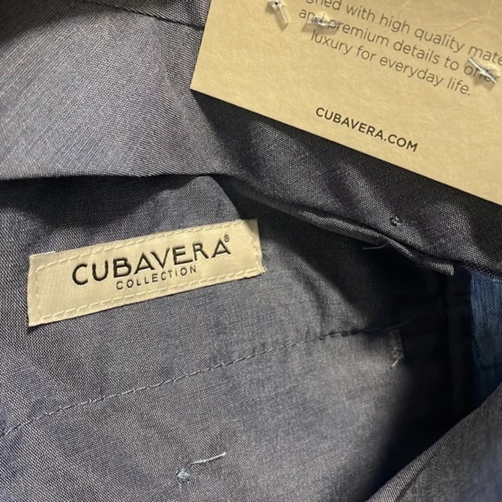 Cubavera pants men’s dark denim linen blue dress nwt Sz W34 L30